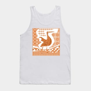 orange agami heron garza in ecopop talavera azulejo pattern in pop wallpaper Tank Top